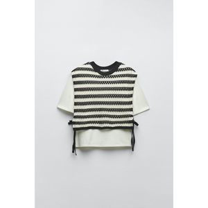 ZARA COMBINATION TRICOT CROCHET VEST TOP
